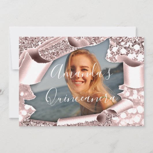 お知らせ クインセアニェーラ スイート16 ローズ フォト セーブザデート (裏面)