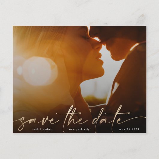 お知らせ ゴールド予算 モダン写真 QRコード チラシ (正面)