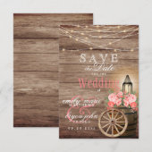 【お知らせ】 - ストリングライト、ウッドバレル - コーラル セーブザデート (正面/裏面)