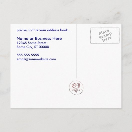 お知らせ:レトロなストライプ 案内ポストカード (裏面)