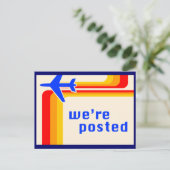 お知らせ:レトロなストライプ 案内ポストカード (スタンド正面)