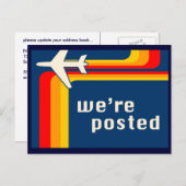 お知らせ:レトロなストライプ 案内ポストカード (正面/裏面)