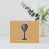 お知らせ ワイングラス 任意の色 ポストカード (スタンド正面)