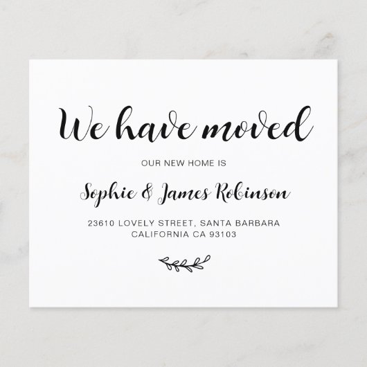 お知らせ 新しい家に引っ越しました 新居の引っ越しのお知らせ (正面)