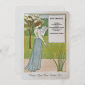 お知らせ/最新ニュース/新聞を読む女性 セーブザデート (正面/裏面)