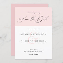 お知らせ 現代のタイポグラフィー ピンクと白 招待状