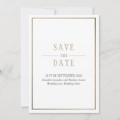 お知らせ 白ブロンズ ゴールド 招待状 (正面)