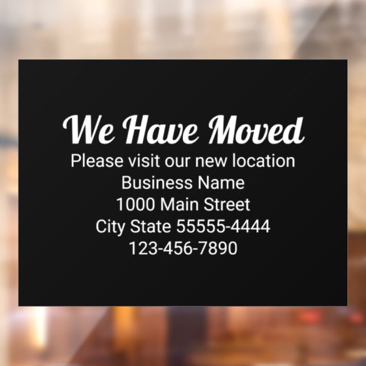 お知らせ：移転しました。新店舗をご覧ください。黒 ウィンドウサイン (シート2)