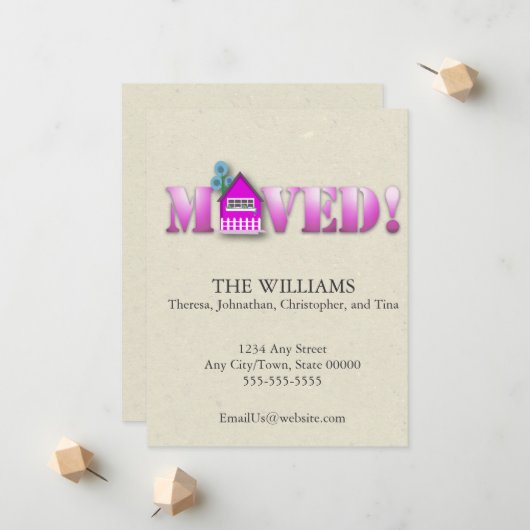 お知らせ（紫） 案内状 (正面/裏面インサイチュ)