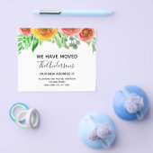 お知らせ 花柄 ブラッシュ ピンクの引っ越し チラシ (シングル)