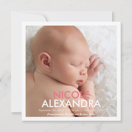 お知らモダンせ-ピンク 案内状 (正面)