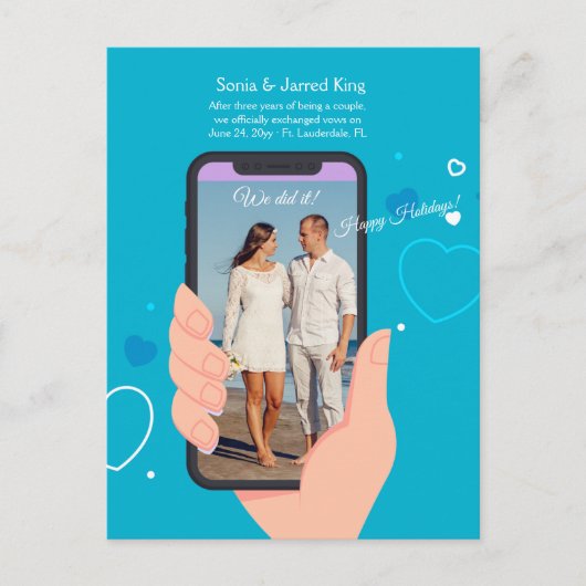 お知ら結婚せの写真休日はがき シーズンポストカード (正面)