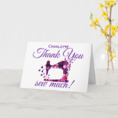 お礼おもしろい裁縫機グリーティングカード カード (黄色い花)