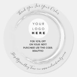 お礼ご注文カスタムのロゴ名割引シルバー ラウンドシール