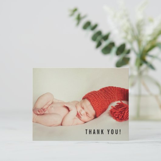 お礼とベビー誕生発表写真 ポストカード (スタンド正面)