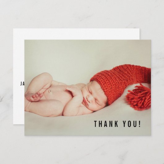 お礼とベビー誕生発表写真 ポストカード (正面/裏面)