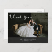 お礼のスクリプト |チャルクボードのビンテージ結婚式  ポストカード (正面/裏面)