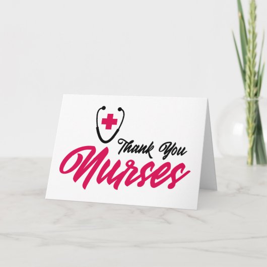 お礼のナース |ピンク カード (正面)