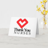 お礼のナース |赤いハート カード (黄色い花)