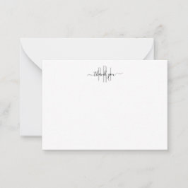 お礼のノートカードモノグラムクラシック文房具 ノートカード