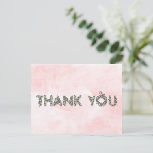 お礼のフローラの概要文字 ポストカード (スタンド正面)