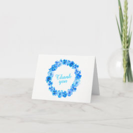 お礼のブルーパンジーリースアートカード サンキューカード