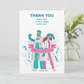 お礼の医師とナースカード サンキューカード (スタンド正面)