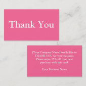 お礼の名刺テンプレートピンク 名刺 (正面/裏面)