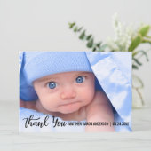 お礼の新生児モダンブルーバックカードS サンキューカード (スタンド正面)