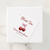 お礼の気持ちを伝える チェリーオントップ ピンクリボン ブライダルシャワーテンプレート フェイバータグ (インサイチュ)