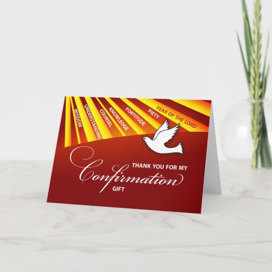 お礼の確認ギフト金ゴールド&レッドレイズ サンキューカード (正面)