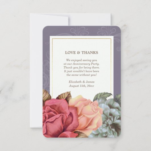 お礼の結婚Anniversary Flat Card 招待状 (正面)