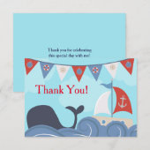 お礼の航海船ビーチオーシャンクジラ サンキューカード (正面/裏面)