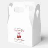 お礼の言葉を添えたピンクのリボン ウェディングシャワーのおしゃれな感謝の気持ちを表す フェイバーボックス (オープン)