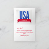 お礼の退役軍人デイカード サンキューカード (内部)