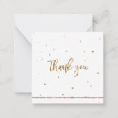 お礼の金ゴールドグリッター ノートカード (正面)