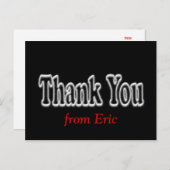 お礼はがきブラック – ペソナライズ ポストカード (正面/裏面)