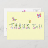 お礼はがき付き/花 – お戻り ポストカード (正面/裏面)