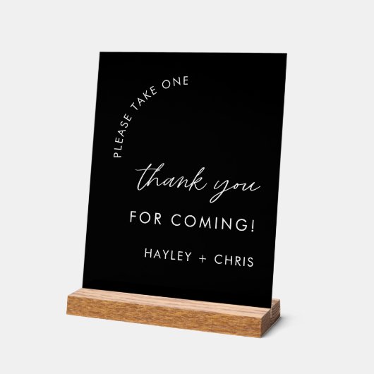 お礼を一つ黒に一つ結婚頼む アクリルサイン (傾斜)