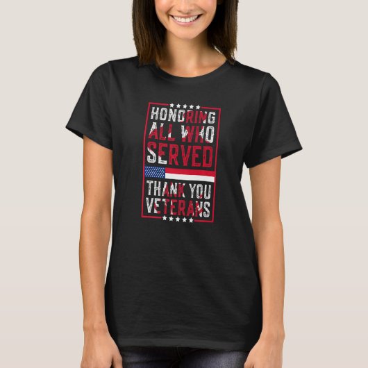 お礼を務めた全員を称える退役軍人の日Ame Tシャツ (正面)