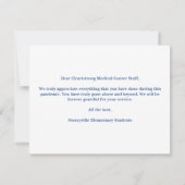 お礼を言う医療従業員ヒーロードクターナース カード (裏面)