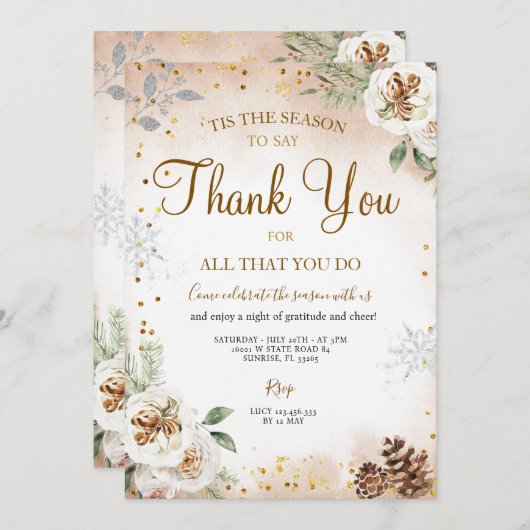 お礼を言う季節だ 招待状 (正面/裏面)