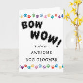 お礼を言う獣医ドッグウォーカートリマー介護者 カード (黄色い花)