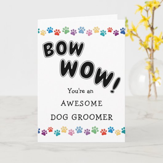 お礼を言う獣医ドッグウォーカートリマー介護者 カード (黄色い花)