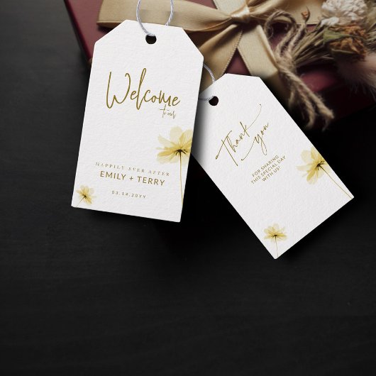 お礼を言って幸せに結婚へようこそ ギフトタグ