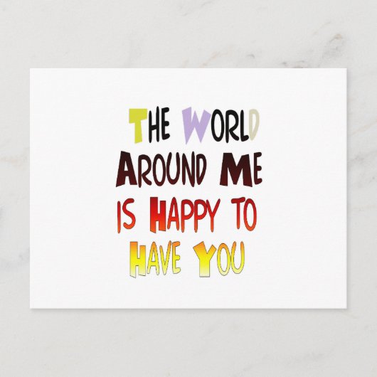 お礼を言って私の世界に ポストカード (正面)