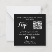 お礼を！QRコードの評価 ノートカード (裏面)