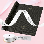 お礼エレガント白黒カスタムウェディング サテンリボン