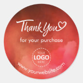 お礼カスタムのロゴ/ウェブサイト赤いステッカーシート ラウンドシール (正面)