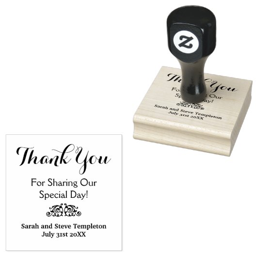 お礼カスタムウェディング日付ラバースタンプ ラバースタンプ (押印)